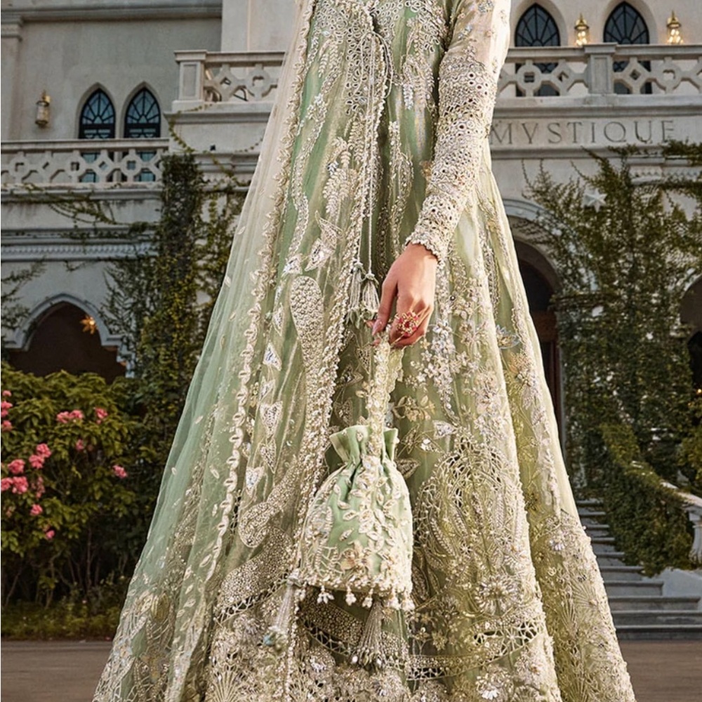 Elegant Green Soraya Embroidered Dress